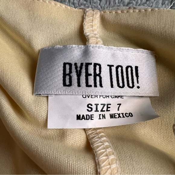 Vintage 90s Y2K Byer Too Midi Ruffle Hem Crinkle Chiffon Floral Slip Dress - Picture 3 of 12